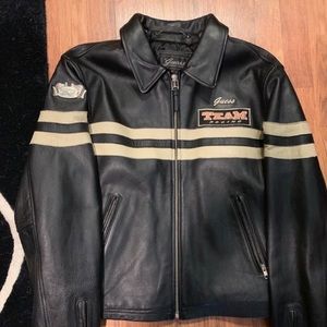Vintage Guess Racing Leather Jacket 